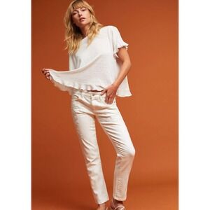 Pilcro‎ Hyphen Mid-Rise Embroidered Straight Jeans – Size 26 – Anthropologie